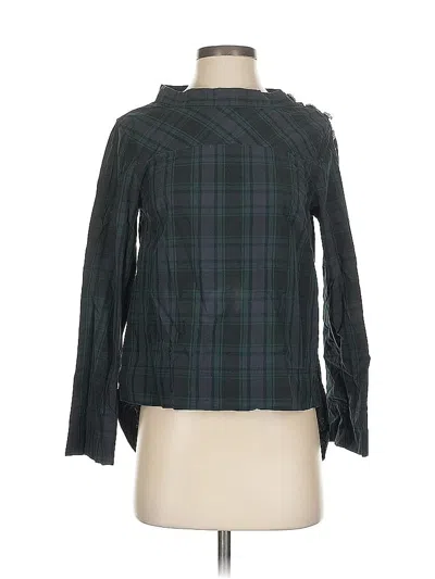 Pre-owned Jcrew Long Sleeve Blouse In Green