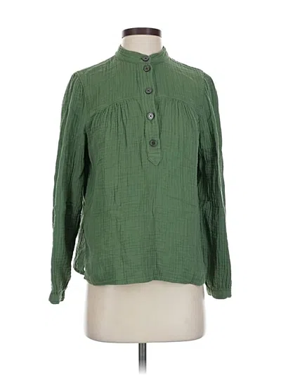 Pre-owned Jcrew Long Sleeve Blouse In Green