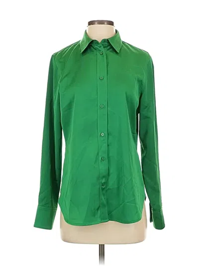 Pre-owned Jcrew Long Sleeve Blouse In Green