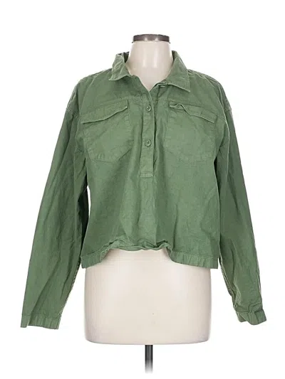 Pre-owned Jcrew Long Sleeve Blouse In Green