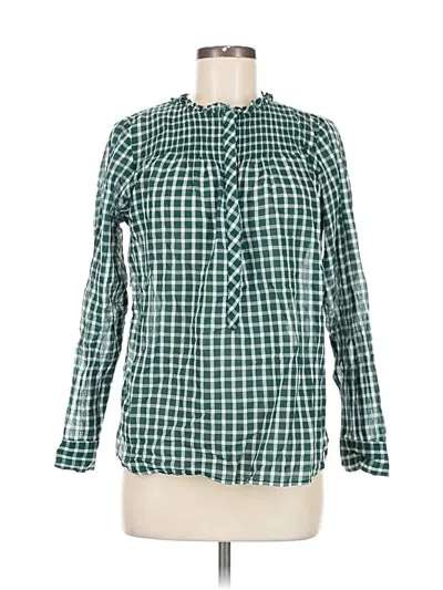 Pre-owned Jcrew Long Sleeve Blouse In Green