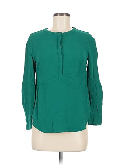 Pre-owned Jcrew Long Sleeve Blouse In Green
