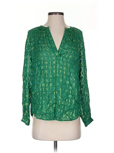Pre-owned Jcrew Long Sleeve Blouse In Green