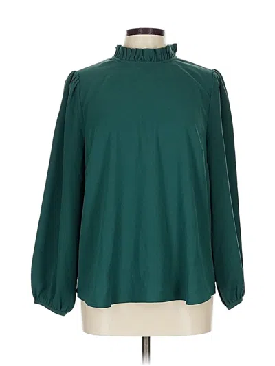 Pre-owned Jcrew Long Sleeve Blouse In Green