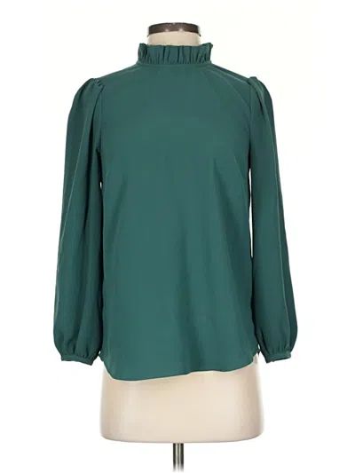 Pre-owned Jcrew Long Sleeve Blouse In Green