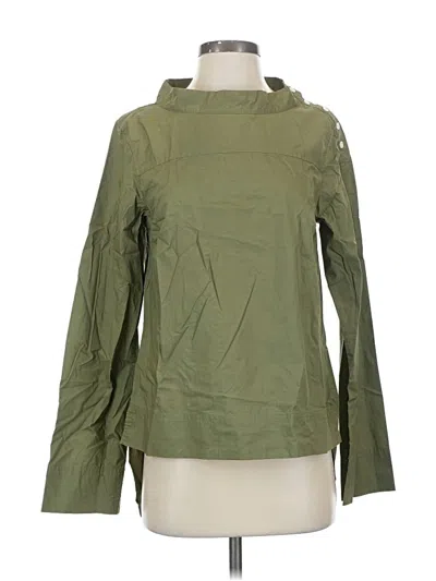 Pre-owned Jcrew Long Sleeve Blouse In Green