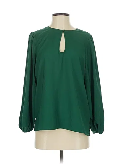Pre-owned Jcrew Long Sleeve Blouse In Green