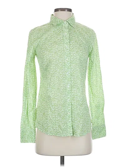 Pre-owned Jcrew Long Sleeve Blouse In Green