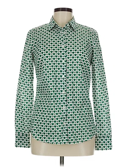 Pre-owned Jcrew Long Sleeve Blouse In Green