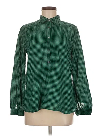 Pre-owned Jcrew Long Sleeve Blouse In Green