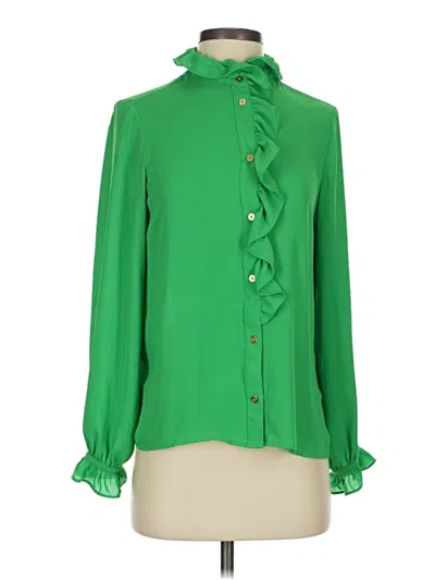 Pre-owned Jcrew Long Sleeve Blouse In Green