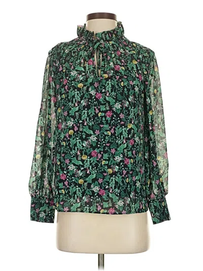 Pre-owned Jcrew Long Sleeve Blouse In Green