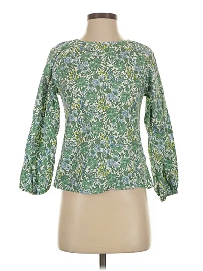 Pre-owned Jcrew Long Sleeve Blouse In Green