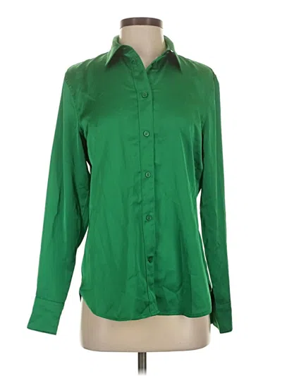 Pre-owned Jcrew Long Sleeve Blouse In Green