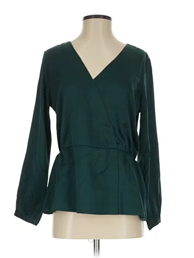 Pre-owned Jcrew Long Sleeve Blouse In Green