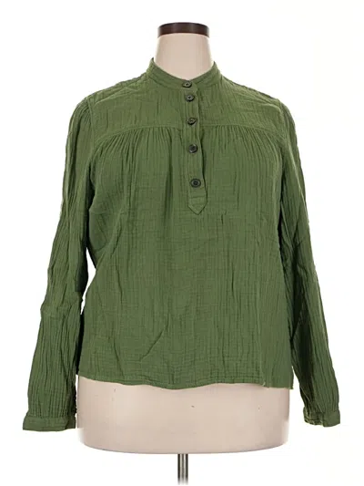 Pre-owned Jcrew Long Sleeve Blouse In Green