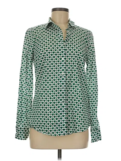 Pre-owned Jcrew Long Sleeve Blouse In Green