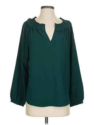Pre-owned Jcrew Long Sleeve Blouse In Green