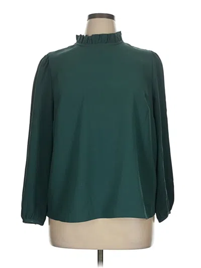 Pre-owned Jcrew Long Sleeve Blouse In Green