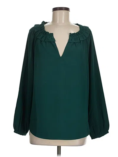 Pre-owned Jcrew Long Sleeve Blouse In Green