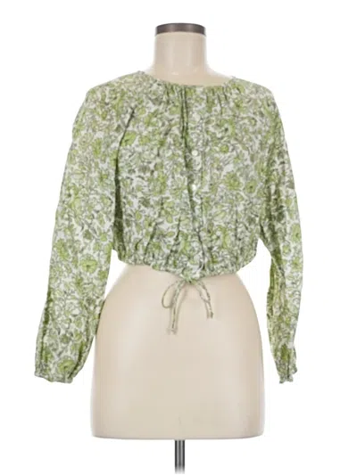 Pre-owned Jcrew Long Sleeve Blouse In Green