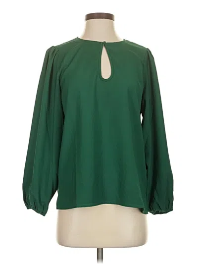 Pre-owned Jcrew Long Sleeve Blouse In Green