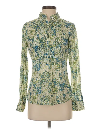 Pre-owned Jcrew Long Sleeve Blouse In Green