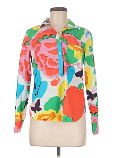 Pre-owned Jcrew Long Sleeve Blouse In Green
