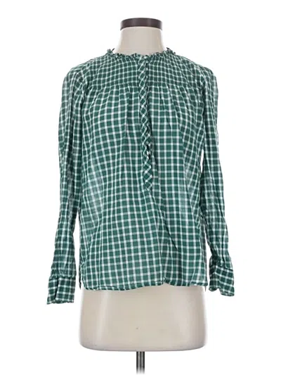 Pre-owned Jcrew Long Sleeve Blouse In Green