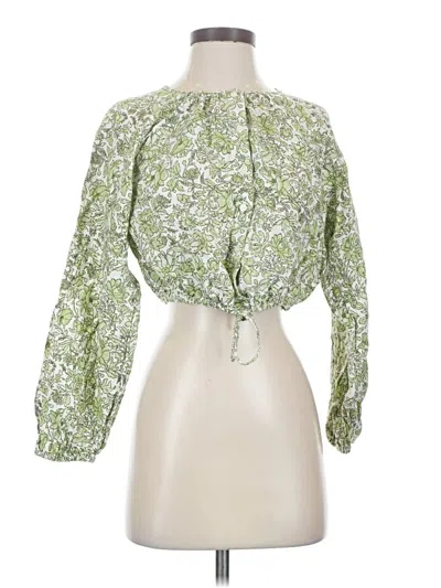 Pre-owned Jcrew Long Sleeve Blouse In Green