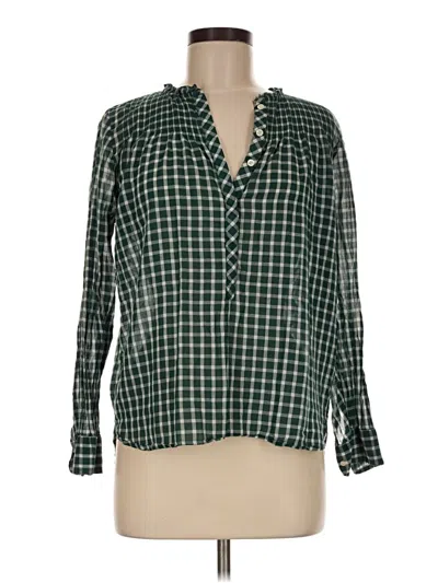 Pre-owned Jcrew Long Sleeve Blouse In Green
