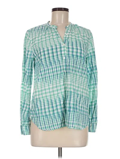 Pre-owned Jcrew Long Sleeve Blouse In Green