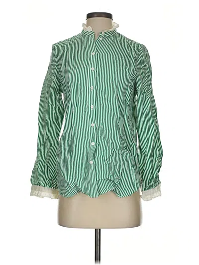 Pre-owned Jcrew Long Sleeve Blouse In Green
