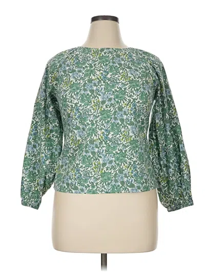 Pre-owned Jcrew Long Sleeve Blouse In Green