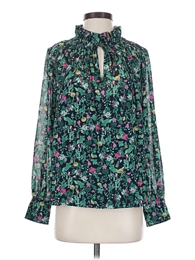 Pre-owned Jcrew Long Sleeve Blouse In Green