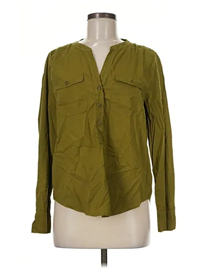 Pre-owned Jcrew Long Sleeve Blouse In Green