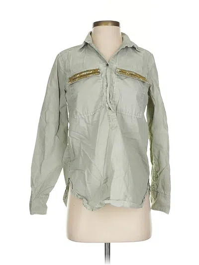 Pre-owned Jcrew Long Sleeve Blouse In Green