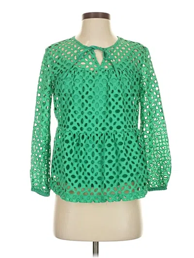 Pre-owned Jcrew Long Sleeve Blouse In Green