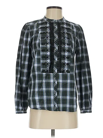 Pre-owned Jcrew Long Sleeve Blouse In Green