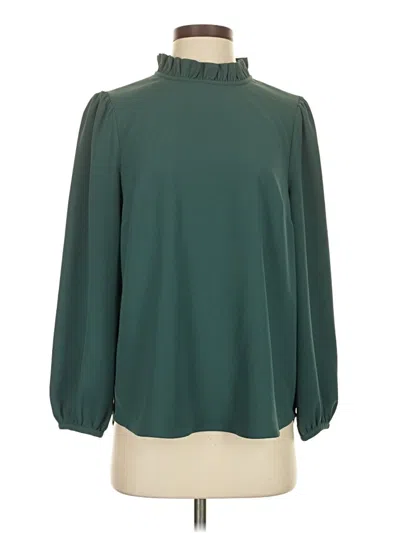 Pre-owned Jcrew Long Sleeve Blouse In Green