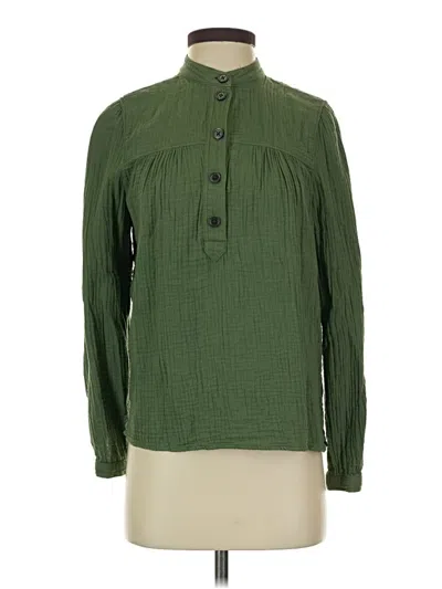 Pre-owned Jcrew Long Sleeve Blouse In Green
