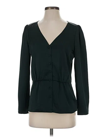 Pre-owned Jcrew Long Sleeve Blouse In Green