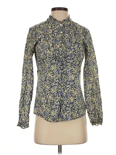 Pre-owned Jcrew Long Sleeve Blouse In Green