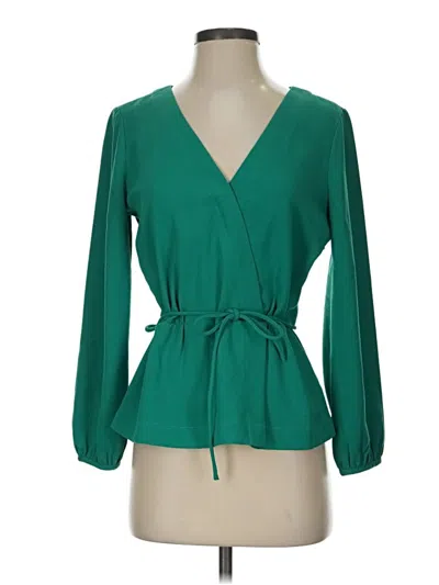 Jcrew Long Sleeve Blouse In Green