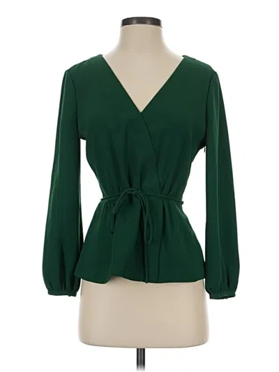 Pre-owned Jcrew Long Sleeve Blouse In Green