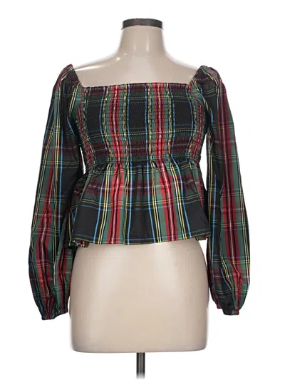 Pre-owned Jcrew Long Sleeve Blouse In Green