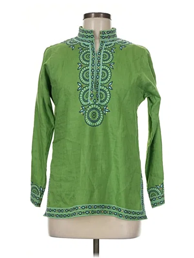 Pre-owned Jcrew Long Sleeve Blouse In Green