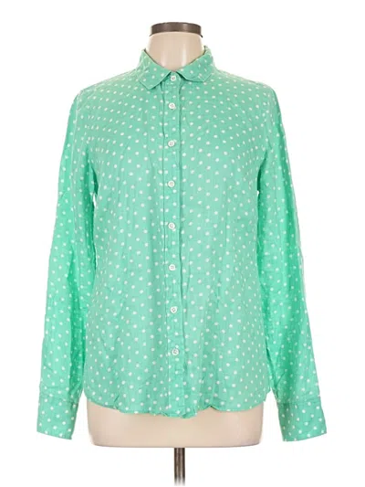 Pre-owned Jcrew Long Sleeve Blouse In Green