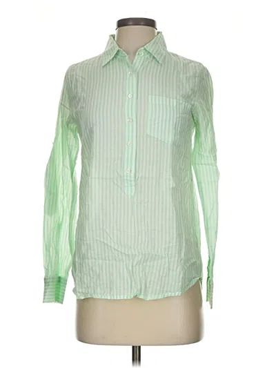 Pre-owned Jcrew Long Sleeve Blouse In Green