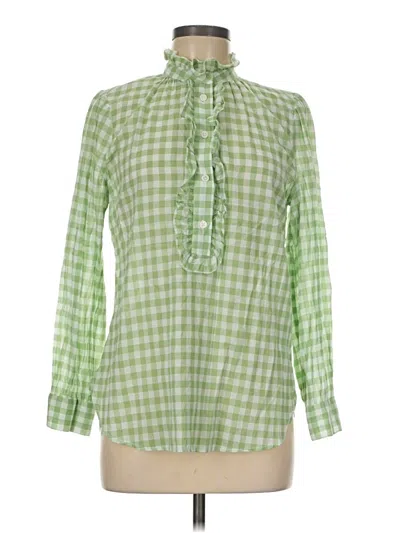 Pre-owned Jcrew Long Sleeve Blouse In Green